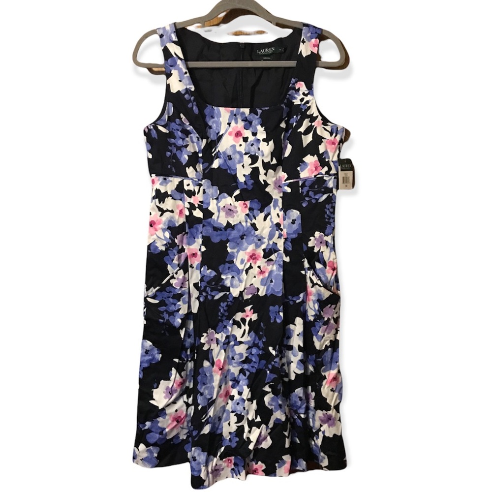 Lauren Ralph Lauren Navy Floral Spring Dress 14
